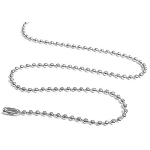 ljdeals Nickel Plated Ball Chain Necklace, 50 Piece