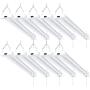 Sunco Lighting 10 Pack LED Utility Shop Light, 4 FT, Linkable Integrated Fixture, 40W=260W, 5000K Daylight, 4100 LM, Frosted Lens, Surface/Suspension Mount, Pull Chain, Garage - ETL, Energy Star