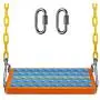 SELEWARE 17.5'' X 8.2'' Non Slip Wooden Swing Seat , Hanging Wooden Tree Swing Seat with 65'' Metal Chain Plastic Coated and Snap Hook Swing Set for Adult Kid Indoor Outdoor Playground Backyard, Blue SELEWARE 17.5'' X 8.2'' Non Slip Wooden Swing Seat , Hanging Wooden Tree Swing Seat with 65'' Metal Chain Plastic Coated and Snap Hook Swing Set for Adult Kid Indoor Outdoor Playground Backyard, Blue