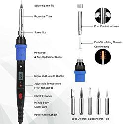 Soldering Iron Kit, 80W 110V LCD Digital Soldering Welding Iron Kit 356-896℉( 180-480℃), Portable Adjustable Temperature Soldering Kit, for Metal, Jewelry, Electric Repairing, DIY