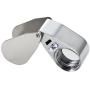 MSLAN 40X Full Metal Illuminated Jewelers Magnifier,Best Pocket Folding Magnifying Glass Jewelers Lens Eye Loupe with LED Light(LED Currency Detecting/Jewelry Identifying Type)