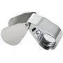MSLAN 40X Full Metal Illuminated Jewelers Magnifier,Best Pocket Folding Magnifying Glass Jewelers Lens Eye Loupe with LED Light(LED Currency Detecting/Jewelry Identifying Type)