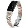 Shangpule Compatible for Fitbit Inspire HR / Inspire 2 / Inspire Bands , Stainless Steel Metal Replacement Wrist Band for Fitbit Inspire Women Man Large Small (Silver + Rose Gold)