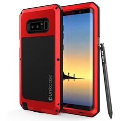 Galaxy Note 8 Metal Case, Heavy Duty Military Grade Armor Cover [Shock Proof] Hybrid Full Body Hard Aluminum & TPU Design [Non Slip] W/Prime Drop Protection for Samsung Galaxy Note 8 [Red]