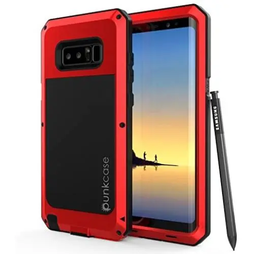 Galaxy Note 8 Metal Case, Heavy Duty Military Grade Armor Cover [Shock Proof] Hybrid Full Body Hard Aluminum & TPU Design [Non Slip] W/Prime Drop Protection for Samsung Galaxy Note 8 [Red]