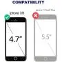 Compatible iPhone 8 Case, SE 2020 Waterproof Phone Case for iPhone 7 with Stand, Shockproof Military Grade Heavy Duty Silicone with Screen Protector Full Body Rugged Armor Metal Cover for Apple Black