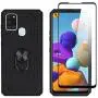SWP for Samsung Galaxy A21S Case, Dual Layer Shock-Absorption Armor Cover,Full-Body Protective Case with Metal Ring Holder Kickstand for A21S (Black) SWP for Samsung Galaxy A21S Case, Dual Layer Shock-Absorption Armor Cover,Full-Body Protective Case with Metal Ring Holder Kickstand for A21S (Black)