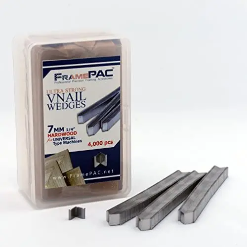 V Nails for Hardwood Picture Frames - 7mm (1/4 Inch) - [4000 V-Nail Pack, Stacked] - Universal (UNI) - Ultra Strong Vnail Wedges for Picture Framing - Joining Picture Frame Corners