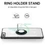 iPhone 7 Plus Case, Daupin Clear iPhone 8 Plus Case with 360 Rotatable Ring Kickstand Magnetic Metal Car Mount Hard PC Shockproof Protective Soft TPU Bumper Phone Case for iPhone 7/8 Plus (Black)