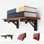 Folding Shelf Brackets, Heavy Duty Metal Triangle Shelf Bracket, DIY Wall Mounted Shelf Bracket, Max Load: 150lb, for Table Work Bench Space Saving (14 Inch x 2 Pack, Black) Folding Shelf Brackets, Heavy Duty Metal Triangle Shelf Bracket, DIY Wall Mounted Shelf Bracket, Max Load: 150lb, for Table Work Bench Space Saving (14 Inch x 2 Pack, Black)