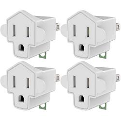 ETL Listed 3-2 Prong Grounding Outlet Adapter, JACKYLED 3 Prong to 2 Prong Adapter Converter, Portable Fireproof 200℃ Resistant Heavy Duty Wall Outlet Plug for Household Appliances Industrial, 4 Pack