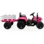 Kidzone 12V 7AH EVA Treaded Tires Kids Battery Powered Electric Tractor with Trailer Toddler Ride On Ground Loader Twin Moto w/ 2 Speeds 7-LED Lights USB & Bluetooth Audio, Pink Kidzone 12V 7AH EVA Treaded Tires Kids Battery Powered Electric Tractor with Trailer Toddler Ride On Ground Loader Twin Moto w/ 2 Speeds 7-LED Lights USB & Bluetooth Audio, Pink
