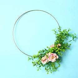 5 Pieces Large Metal Floral Hoop Wreath Macrame Gold Hoop Rings for Making Wedding Wreath Decor and DIY Dream Catcher Wall Hanging Crafts (10 Inch)