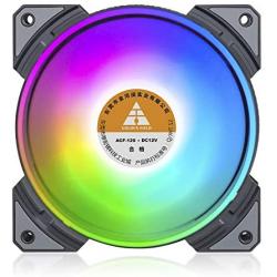 GOLDEN FIELD MH-F Colorful PC Case Fan 120mm Rainbow Color Silent LED Cooling Fan for Computer PC Case CPU Cooler Radiator