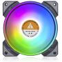 GOLDEN FIELD MH-F Colorful PC Case Fan 120mm Rainbow Color Silent LED Cooling Fan for Computer PC Case CPU Cooler Radiator