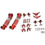 JVSISM 2Pcs 1/28 RC Aluminum Shock Absorbers for WLtoys RC Car K969 K989 K999 P929 4WD Short Course Drift Red & 1 Set Metal Upgraded Parts Steering Cup Swing Arm Shock Absorber Plate Set