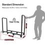 Artibear Firewood Rack Stand 4ft Heavy Duty Logs Holder for Outdoor Indoor Fireplace Metal Wood Pile Storage Stacker Organzier, Matte Black…