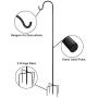 MIYA Shepherds Hook - 51 Inch Solid Bird Feeder Pole - Heavy Duty 2/5 Inch Thick 5 Prong Metal Hanger Hook for Hanging Plants, Wreaths, Lanterns, Baskets, String Lights, Other Decorations(4 Pack)
