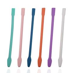 SAVITA 6Pcs 6 Inch Silicone Stir Sticks, Reusable Facial Mask Stirring Sticks Rods for Mixing Resin, Epoxy, Cosmetic, Acrylic Paints, DIY Crafts Making (6 Colors)