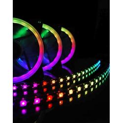 EZDIY-FAB 120mm Addressable RGB LED PWM Fan,with LED Strips, Motherboard Sync,Adjustable Colorful Case Fans with PWM Controller