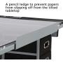 YAHEETECH Drawing Table Drafting Desk Art Desk Artist Table Craft Station Study Table Tempered Glass Top w/2 Slide Rolling Wheels and Drawers for Home Office Use
