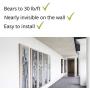 STAS Cliprail Pro Picture Hanging System Set - Covers 4.92 ft of Wall Space - Heavy Duty Picture Rail & Art Hanging Gallery Kit (4.92ft of Rails, 2 Hooks & Cords, White Rails)
