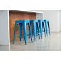 UrbanMod 24 Inch Bar Stools for Kitchen Counter Height, Indoor Outdoor Metal, Set of 4, Blue UrbanMod 24 Inch Bar Stools for Kitchen Counter Height, Indoor Outdoor Metal, Set of 4, Blue
