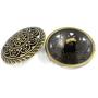 Bezelry 12 Pieces Lacework Filigree Antique Brass Metal Shank Buttons. 21mm (3/4 inch)