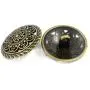 Bezelry 12 Pieces Lacework Filigree Antique Brass Metal Shank Buttons. 21mm (3/4 inch)