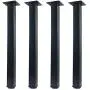 QLLY 20 inch Adjustable Metal Furniture Legs, Square Office Table Furniture Leg, Set of 4 (Black)