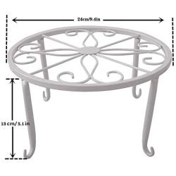 Metal Plant Stand Floor Flower Pot Rack Iron Art Plant Stands Pot Holder,3 Pieces in One Package (White)