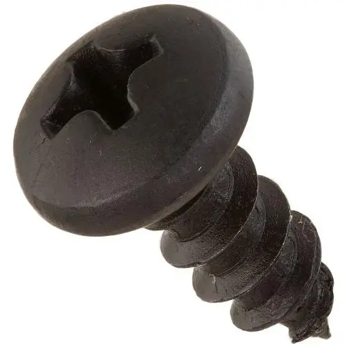 Steel Sheet Metal Screw, Black Oxide Finish, Pan Head, Phillips Drive, Type A, #10-12 Thread Size, 1/2'' Length (Pack of 100) Steel Sheet Metal Screw, Black Oxide Finish, Pan Head, Phillips Drive, Type A, #10-12 Thread Size, 1/2'' Length (Pack of 100)