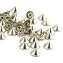 RuiLing 50pcs Cone Studs Rivet Bullet Spikes Rapid Rivets Rock Leathercraft Decorations Accessory Handmade DIY Crafts for Punk Jewelry Shoes Clothes Bags Garment 10x7mm Silver