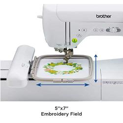 Brother SE1900 Sewing and Embroidery Machine, 138 Designs, 240 Built-in Stitches, Computerized, 5'' x 7'' Hoop Area, 3.2'' LCD Touchscreen Display, 8 Included Feet