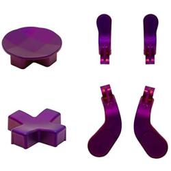 4 pcs Trigger Paddles and 2 Interchangeable D-Pads Metal Stainless Steel Replacement Parts for Elite Series 2 and Xbox one Elite Controllers（Purple）