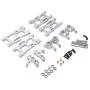 Tongina Upgrade Metal Front/Rear Swing Arms & Steering Hub C Seat Parts Kit for WLtoys 144001 RC Car Replacements - Silver Tongina Upgrade Metal Front/Rear Swing Arms & Steering Hub C Seat Parts Kit for WLtoys 144001 RC Car Replacements - Silver