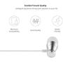 Acode In-Ear Earbuds Earphones Headphones, 3.5mm Metal Housing Magnetic Best Wired Bass Stereo Headset Built-in Mic/Hands-free/Volume Control+Carrying Case+3 Pairs EarBuds (S/M/L) (Silver)