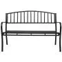 VINGLI 51'' Patio Outdoor Metal Bench,Powder Coated Cast Iron Steel Vertical Grid Design for Garden Path Yard Lawn Work Entryway Decor Deck, Black VINGLI 51'' Patio Outdoor Metal Bench,Powder Coated Cast Iron Steel Vertical Grid Design for Garden Path Yard Lawn Work Entryway Decor Deck, Black