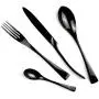 JANKNG 20-Piece 18/10 Stainless Steel Flatware Set Mirror Polishing Black, Serive for 4 JANKNG 20-Piece 18/10 Stainless Steel Flatware Set Mirror Polishing Black, Serive for 4