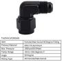 EVIL ENERGY 6AN Female to 6AN Male Flare 90 Degree Swivel Hose Fitting Adapter Aluminium Anodized Black