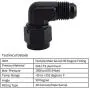 EVIL ENERGY 6AN Female to 6AN Male Flare 90 Degree Swivel Hose Fitting Adapter Aluminium Anodized Black EVIL ENERGY 6AN Female to 6AN Male Flare 90 Degree Swivel Hose Fitting Adapter Aluminium Anodized Black