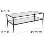Flash Furniture Newport Collection Glass Coffee Table with Black Metal Frame Flash Furniture Newport Collection Glass Coffee Table with Black Metal Frame