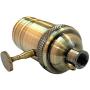 Royal Designs Vintage 3-Way Turn Knob Lamp Socket, Antique Brass, Set of 2