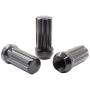 Wheel Accessories Parts Set of 32 2.0'' Long Truck Small Diameter Lug Nut Closed End Bulge Acorn 7 Spline (M14 x 1.5, Black)