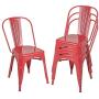 BONZY HOME Metal Dining Chairs, Stackable Side Chairs with Back, Indoor Outdoor Use Chair for Farmhouse, Patio, Restaurant, Kitchen, Set of 4 (Red)