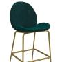 CosmoLiving by Cosmopolitan Astor Upholstered Counter Stool Green Velvet with Brass Metal Leg