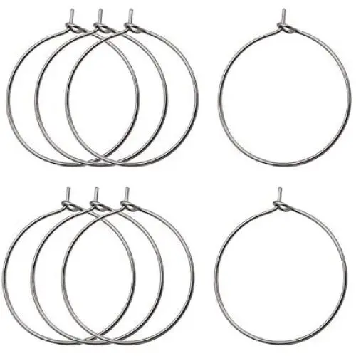 WOCRAFT 150pcs 25mm Strong Stainless Steel Wine Glass Charm Rings Earring Beading Hoop Party Favor for Jewelry Making (10575) WOCRAFT 150pcs 25mm Strong Stainless Steel Wine Glass Charm Rings Earring Beading Hoop Party Favor for Jewelry Making (10575)
