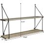 Sorbus Floating Shelf with Metal Brackets — Wall Mounted Rustic Wood Wall Storage, Decorative Hanging Display for Trophy, Photo Frames, Collectibles, and Much More (2-Tier – Grey)