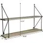 Sorbus Floating Shelf with Metal Brackets — Wall Mounted Rustic Wood Wall Storage, Decorative Hanging Display for Trophy, Photo Frames, Collectibles, and Much More (2-Tier – Grey) Sorbus Floating Shelf with Metal Brackets — Wall Mounted Rustic Wood Wall Storage, Decorative Hanging Display for Trophy, Photo Frames, Collectibles, and Much More (2-Tier – Grey)