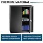 Steel Storage Cabinet with Doors, INVIE Lockable Metal Cabinet with 2 Adjustable Shelves Great for Garage, Kitchen Pantry, Office, Patio and Laundry Room(Black)